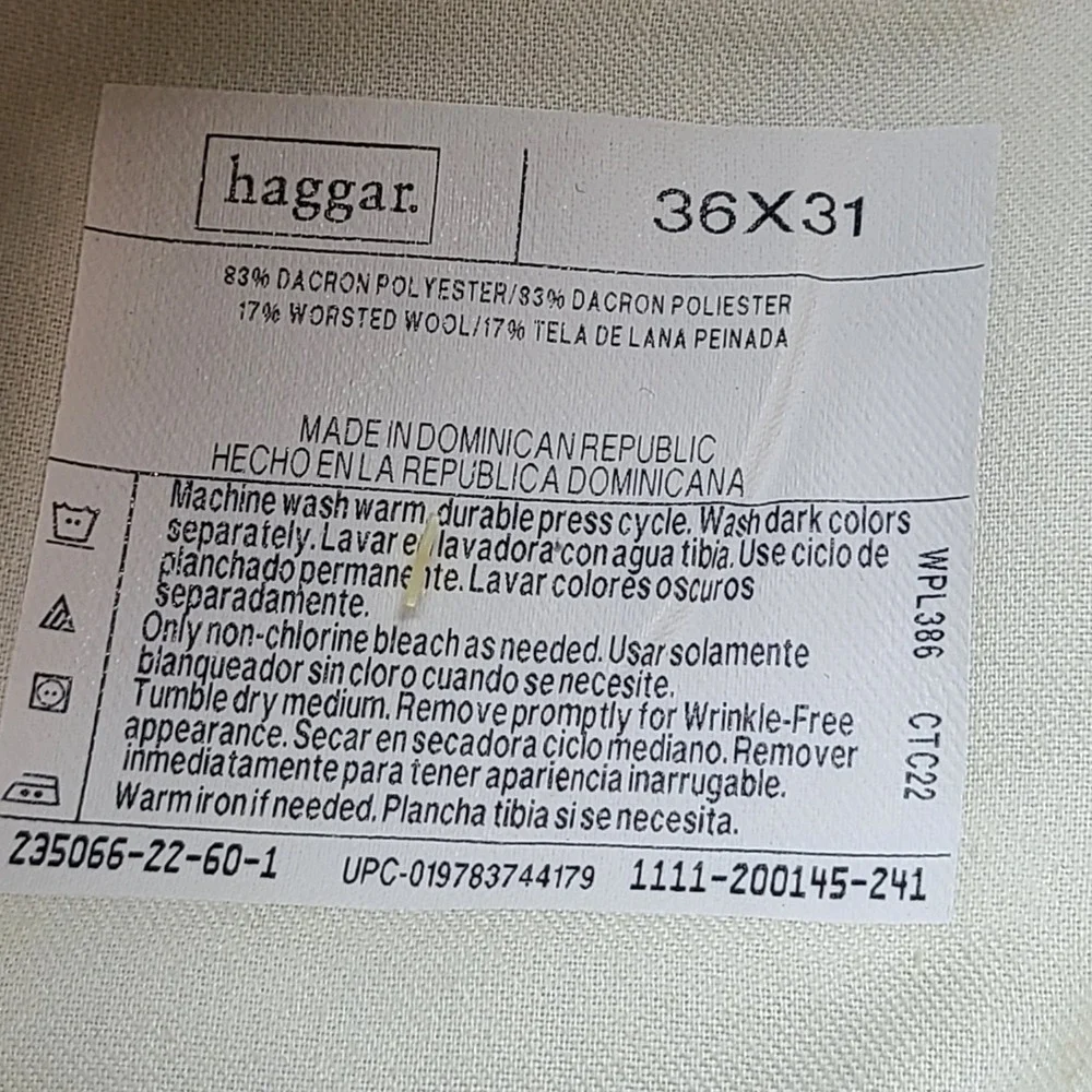 Haggar Men's Heather Brown Dress‎ Pants Classic Fit Stretch Pleated Front  36x31
